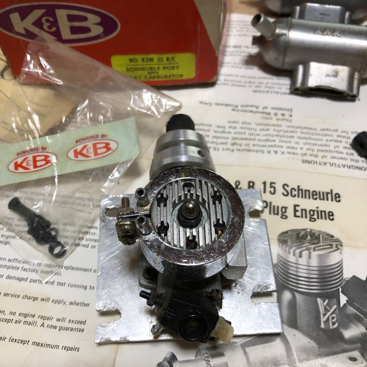 【送料込み】K&B15★約５０年前に慣らし運転のみ(^_^;)★KNKマフラーx２★ウォーターリング★フライホイール_画像4