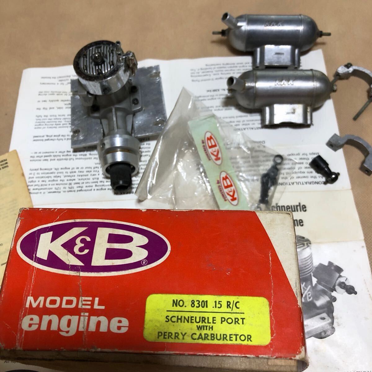 【送料込み】K&B15★約５０年前に慣らし運転のみ(^_^;)★KNKマフラーx２★ウォーターリング★フライホイール_画像6