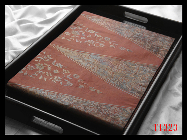 蔵【T1323】厳選美品　唐草花紋　紅鳶色地　気品豊かに　正絹高級美術名古屋帯　◇検簪着物袋帯和装小物帯締め_画像1