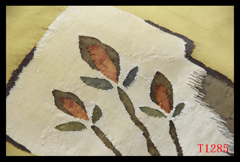 蔵【T1285】厳選逸品　青朽葉色地　気品豊かに　正絹高級美術名古屋帯　◇検簪着物袋帯和装小物帯締め_画像5