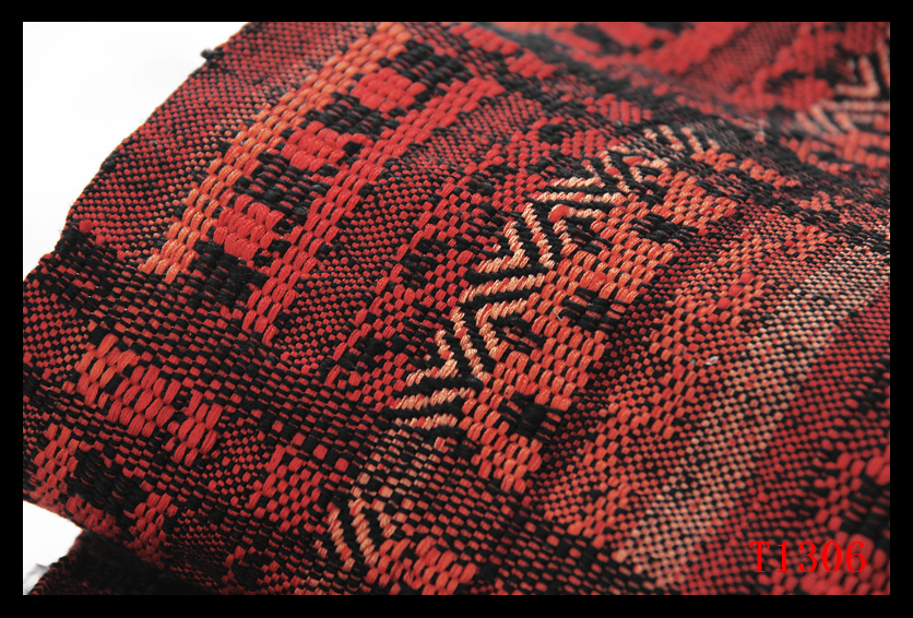 蔵【T1306】厳選逸品　綿紬　間道紋　紅海老茶色地　気品豊かに　高級美術名古屋帯　◇検簪着物袋帯和装小物帯締め_画像6