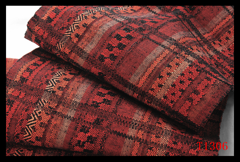 蔵【T1306】厳選逸品　綿紬　間道紋　紅海老茶色地　気品豊かに　高級美術名古屋帯　◇検簪着物袋帯和装小物帯締め_画像3