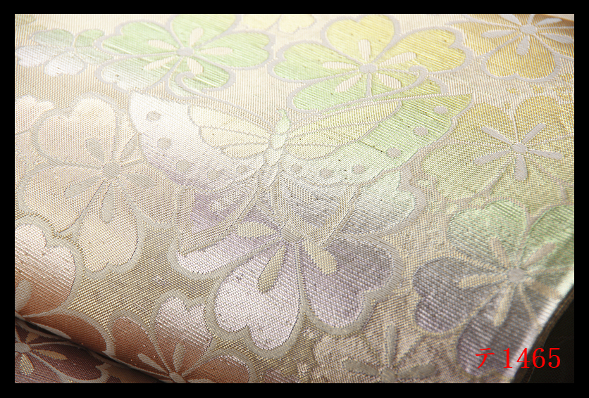 蔵【テ1465】厳選逸品　花蝶紋　暈し　気品豊かに　正絹六通高級美術袋帯　◇検◇簪着物名古屋帯和装小物帯締め_画像7