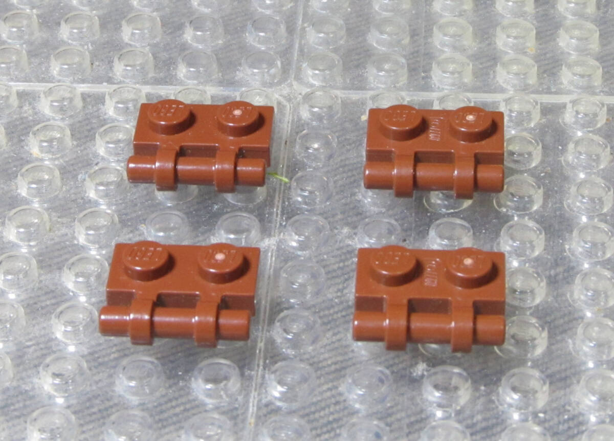 ◇レゴ【サイドバーハンドル付プレート(1x2)/茶色 4個】■正規品#2540 [R93124]_画像1