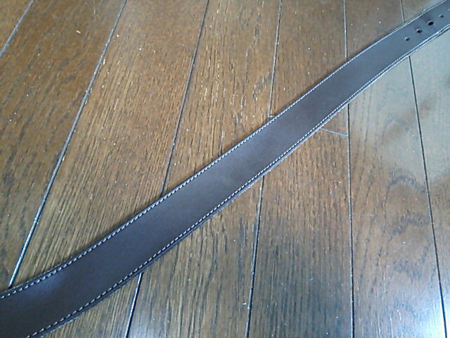 リーバイス Levi's スクエアバックルベルト LV35mmASG 牛革 レザーベルト フリー ダークブラウン 中古_画像5