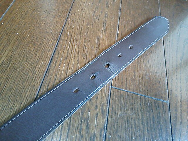 リーバイス Levi's スクエアバックルベルト LV35mmASG 牛革 レザーベルト フリー ダークブラウン 中古_画像6