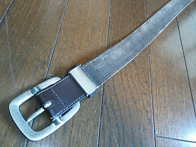 リーバイス Levi's スクエアバックルベルト LV35mmASG 牛革 レザーベルト フリー ダークブラウン 中古_画像7