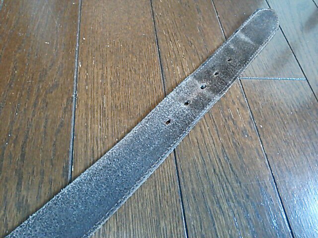 リーバイス Levi's スクエアバックルベルト LV35mmASG 牛革 レザーベルト フリー ダークブラウン 中古_画像9