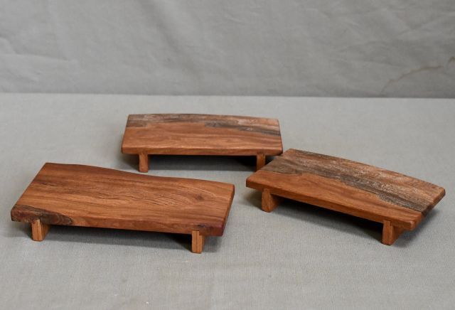 欅ミニ花台、小品盆栽台、新品　３点_画像6