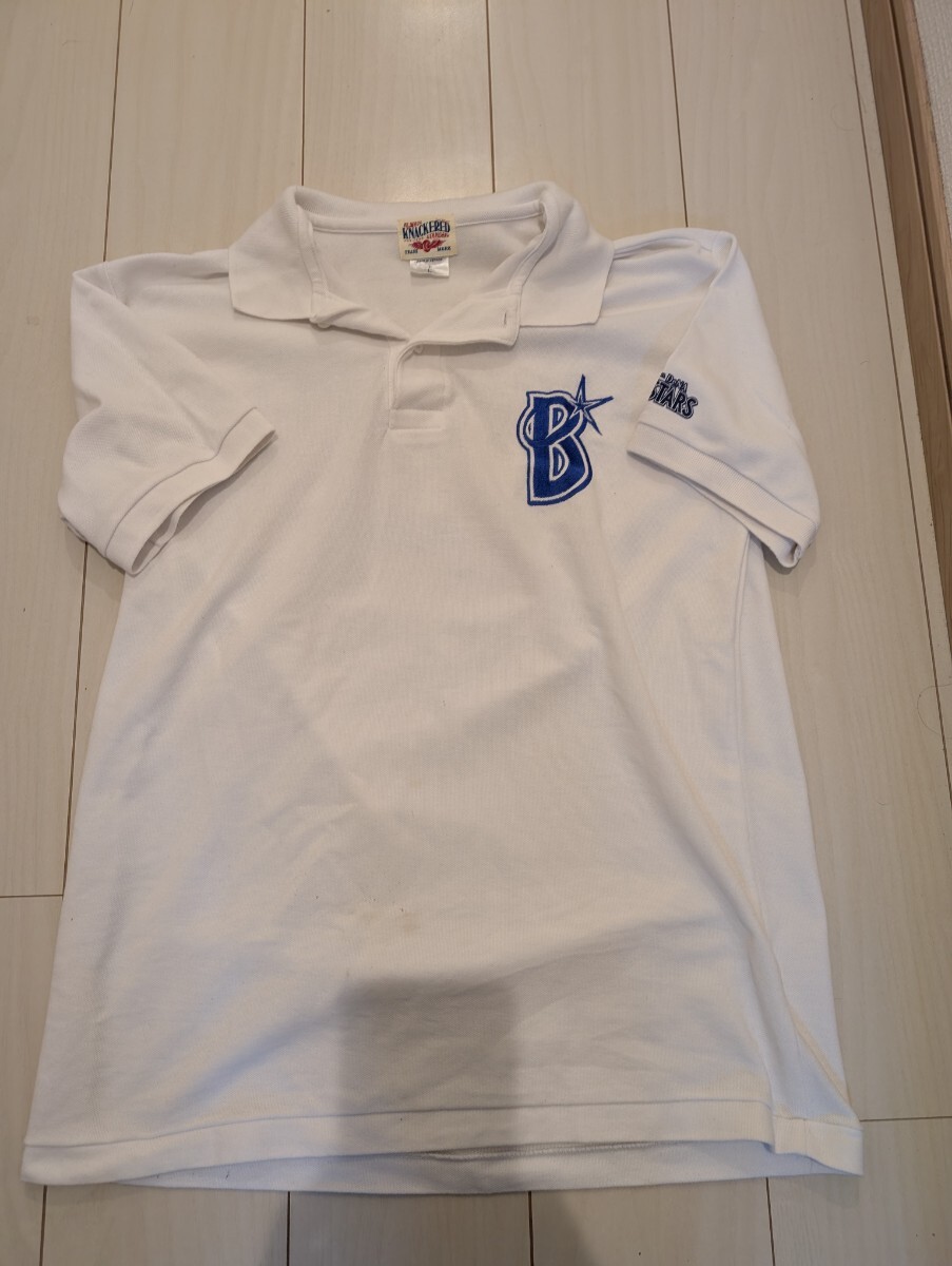 KNACKERED 横浜DeNAベイスターズ コラボ 半袖ポロシャツ 白 サイズL 一部刺繍_画像1