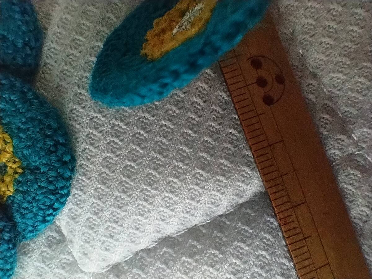 花モチーフ/円形モチーフ/7個セット◆青トルコブルー/黄色イエロー/編み/ミニ/ハンドメイド材料/手芸パーツ/ワッペン_画像6