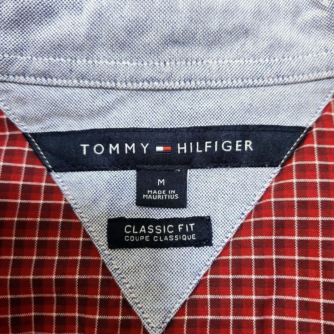 TOMMY HILFIGER 長袖BDシャツ 赤チェック M クラシックフィット_画像3