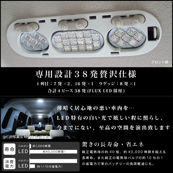 【専用基板】ekワゴン ★RIDE LEDルームランプ 38発 4点 B33W/B36W [H31.3-]_画像3
