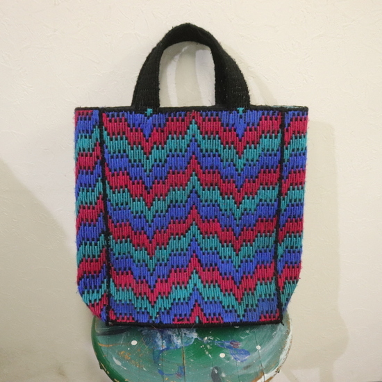 BAG623 90s Vintage большая сумка #1990 годы производства многоцветный акрил сумка портфель портфель мелкие вещи б/у одежда . American Casual Street античный 
