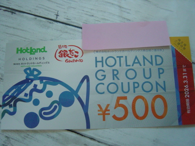 即決あり!ホットランド/銀だこ/株主優待券7,500円分(500円×15枚)有効期限2026/3月末日まで_画像2