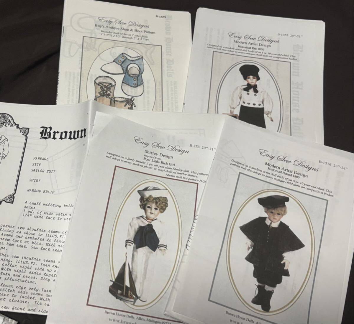 ビスクドール 男の子セット 型紙 まとめ セーラー服 ケープコート ドール用 ブーツ シューズ アンティーク ビンテージ アメリカ_画像1