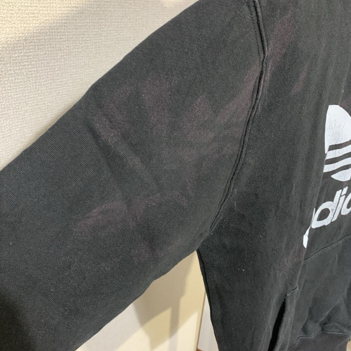 adidas アディダス ビッグロゴ パーカー プルオーバー / Sサイズ / ※訳あり_画像5