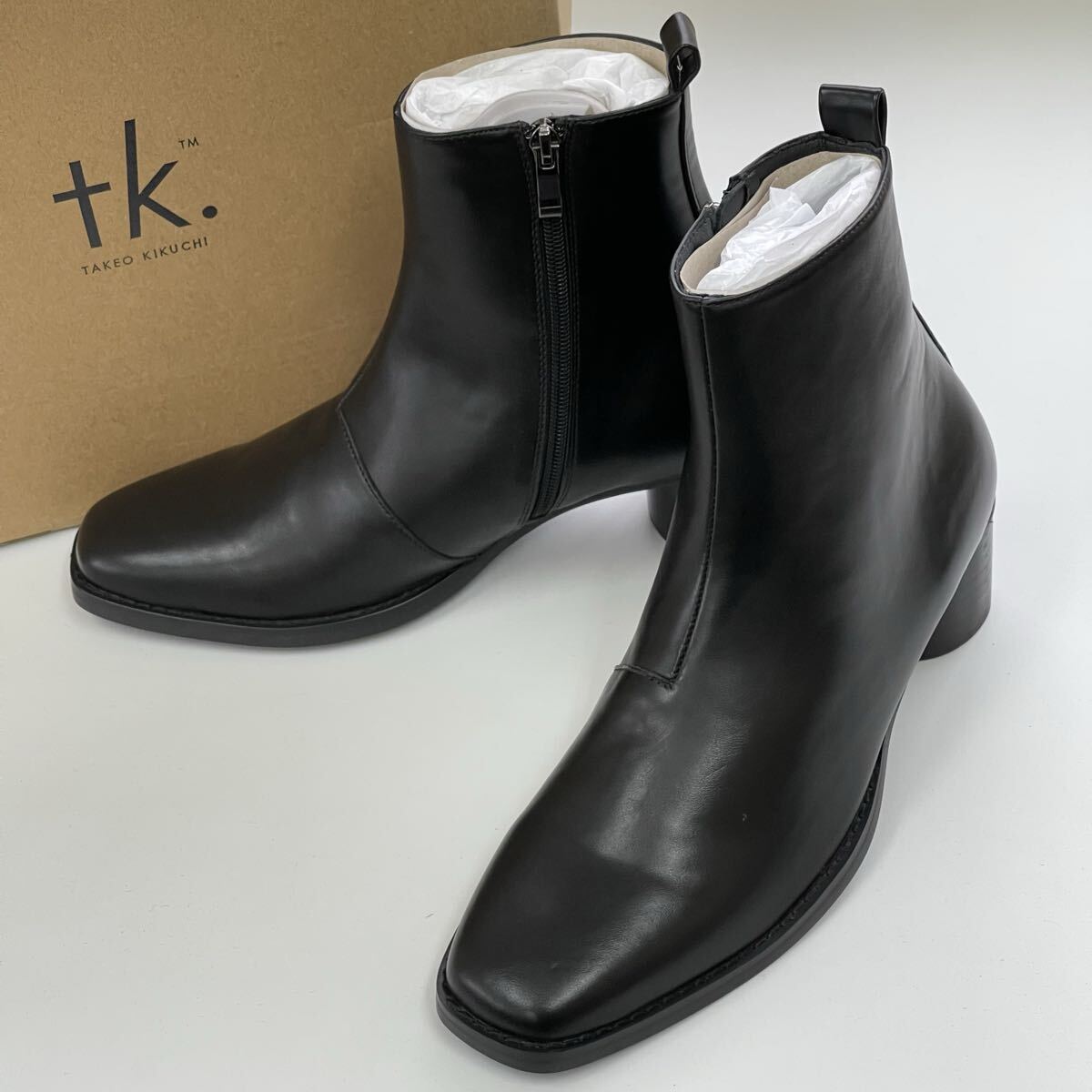 【未使用】tk.TAKEO KIKUCHI ティーケータケオキクチ シンセティックレザーブーツ ブラック 26,5㎝_画像1