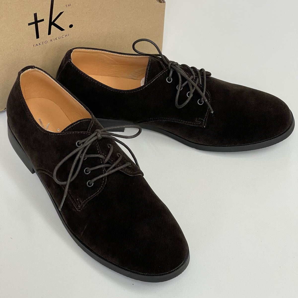 【未使用】tk.TAKEO KIKUCHI オックスフオードシューズ ダークブラウン 27,5cm ドレスシューズ ビジネスシューズ ティーケータケオキクチ_画像1