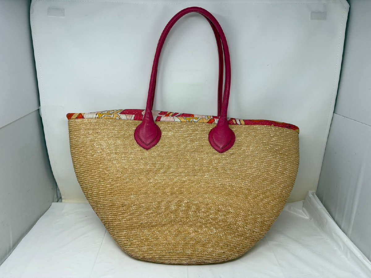 ◆EMILIOPUCCI エミリオプッチ かごバッグ ピンク系 中古◆17633_画像2