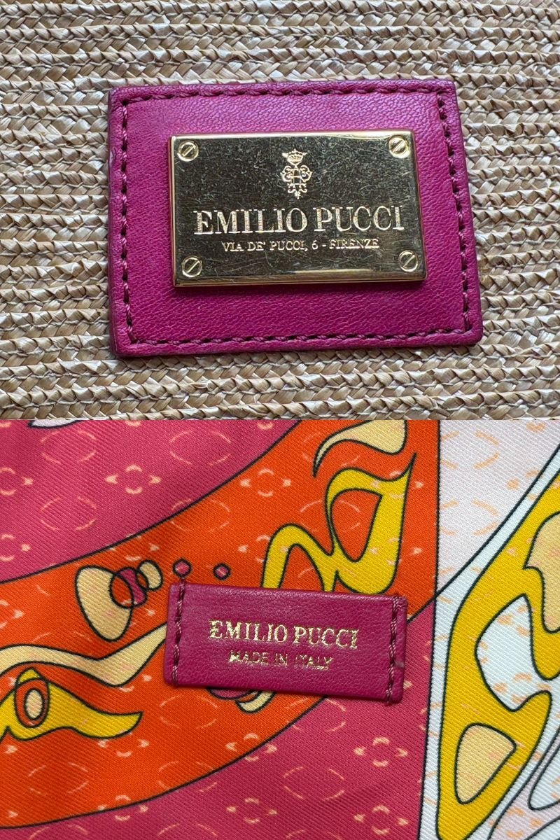 ◆EMILIOPUCCI エミリオプッチ かごバッグ ピンク系 中古◆17633_画像5