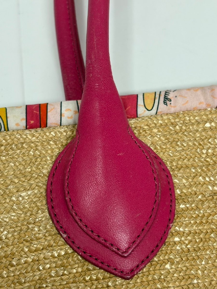 ◆EMILIOPUCCI エミリオプッチ かごバッグ ピンク系 中古◆17633_画像10