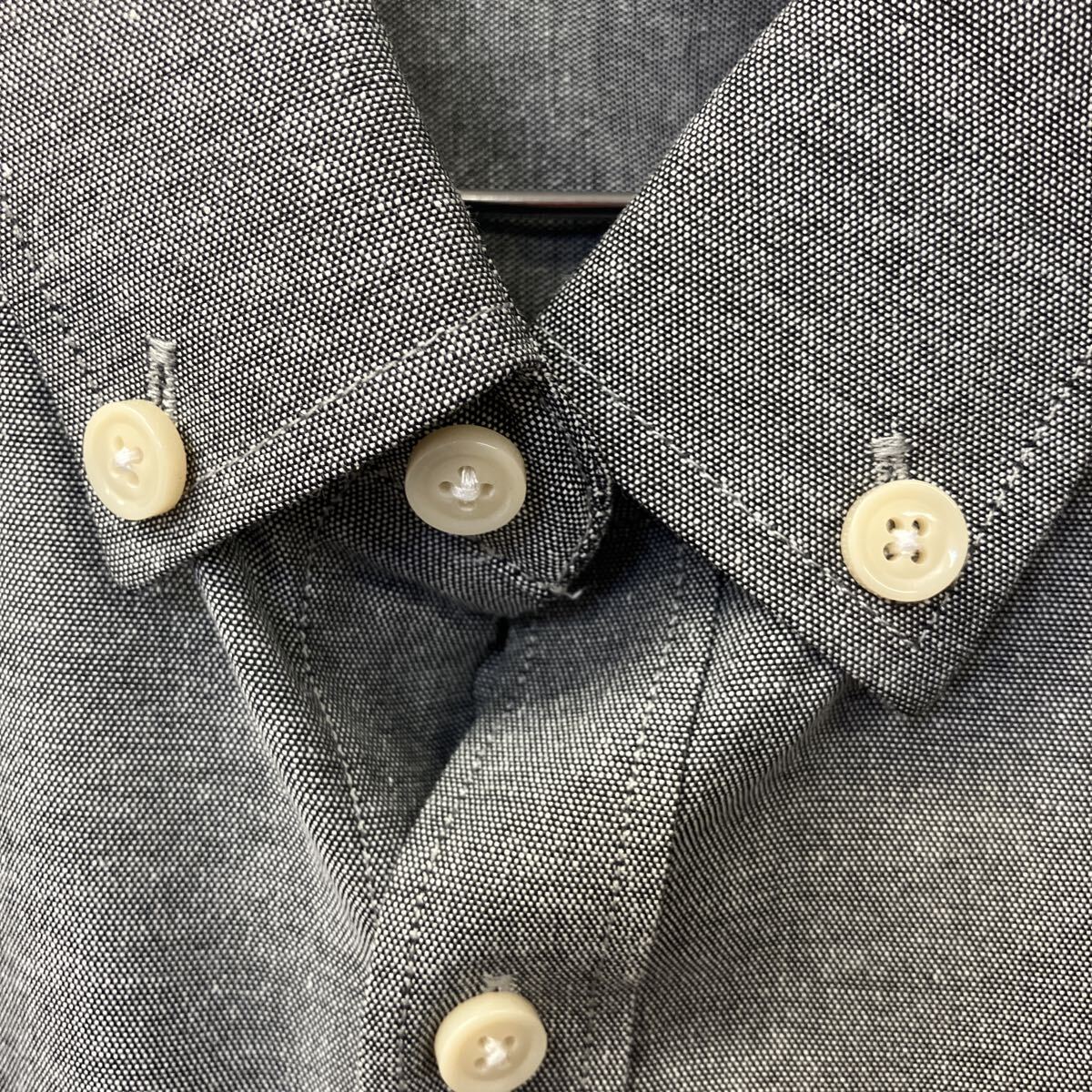 送料格安 ボタンダウンシャツ グレーSサイズ メンズ 長袖 _画像4