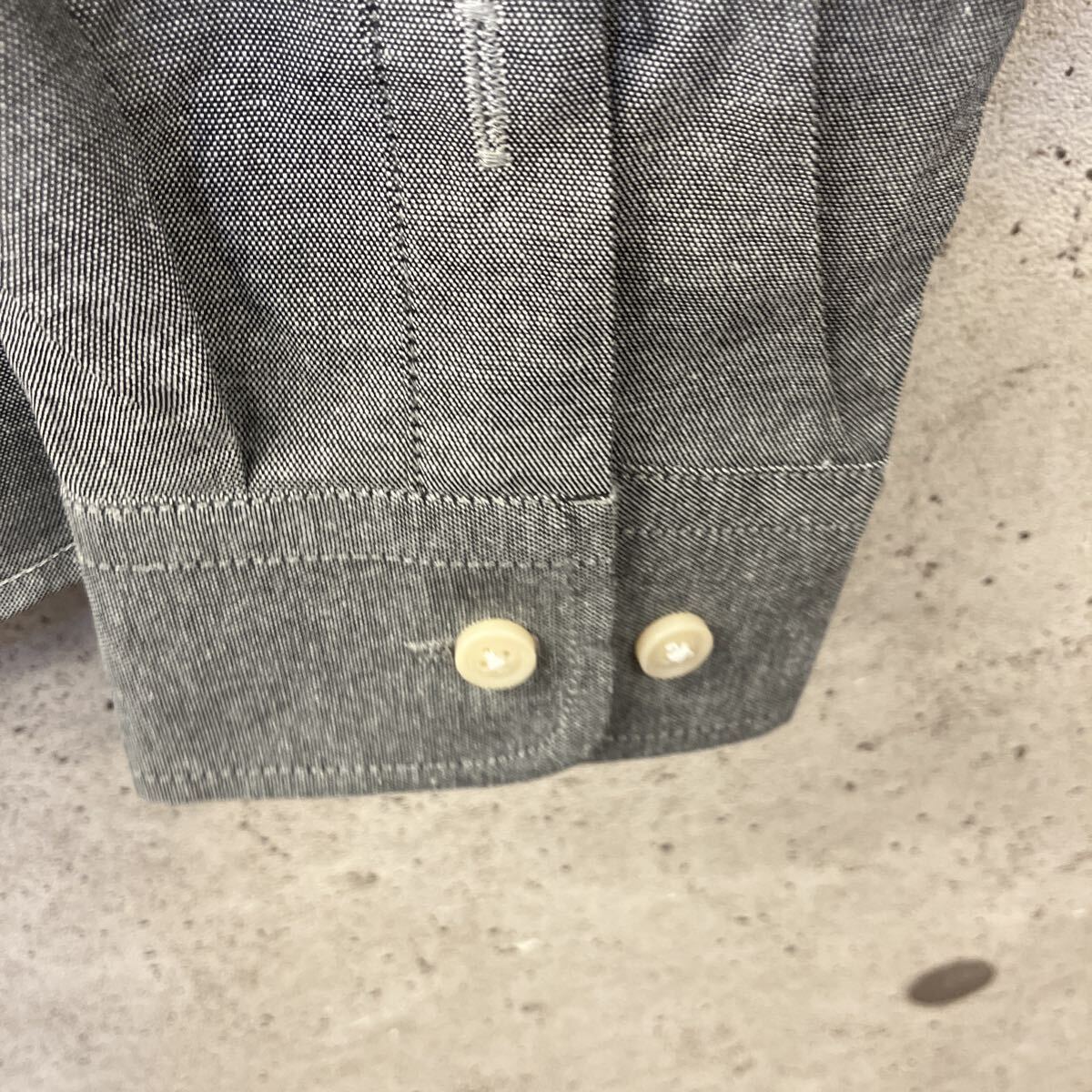 送料格安 ボタンダウンシャツ グレーSサイズ メンズ 長袖 _画像5