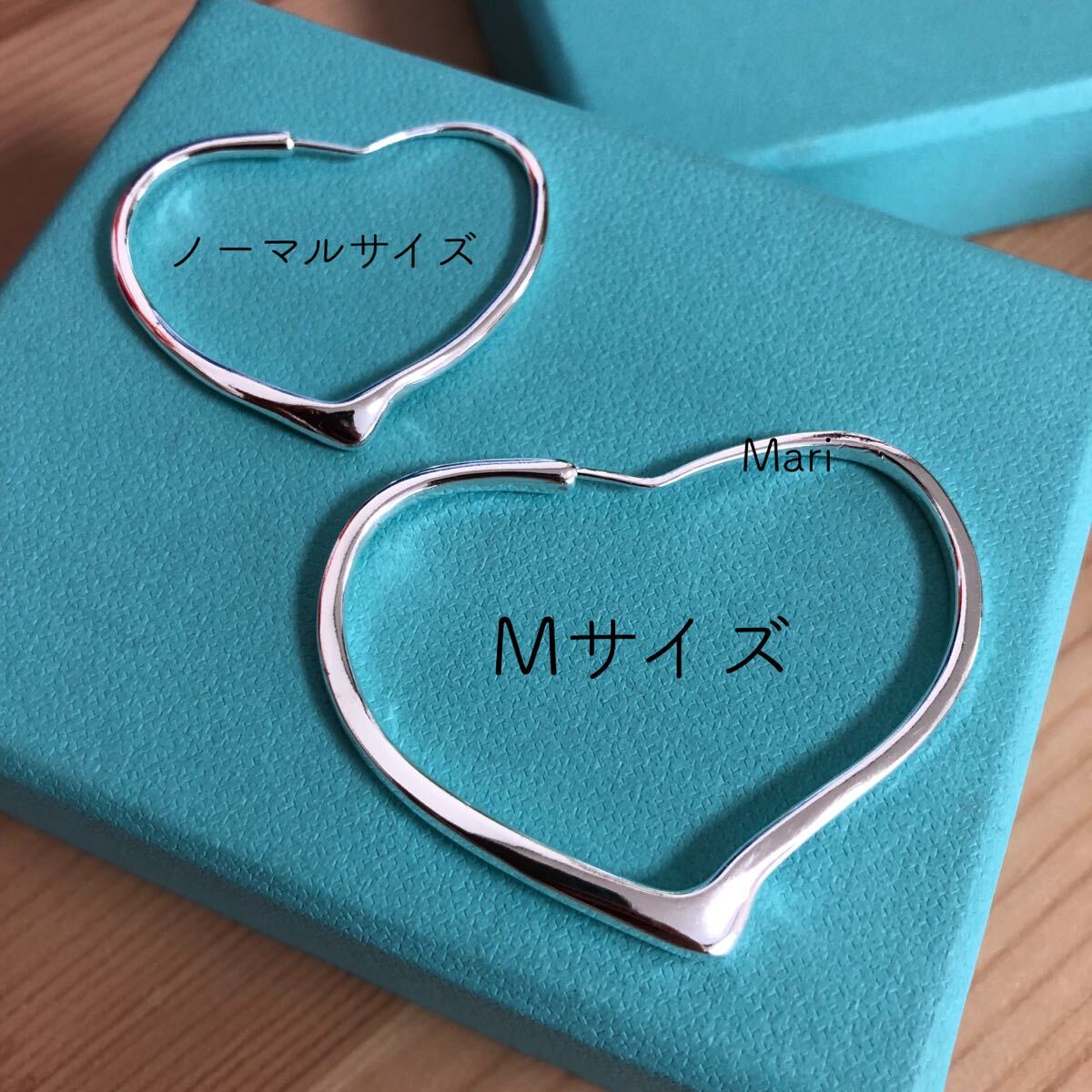 オープンハート フープピアス シルバー、ノーマルサイズ_画像5