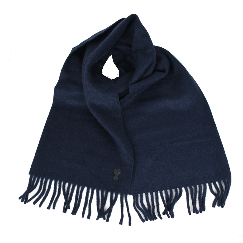 AMI PARIS ALEXANDRE MATTIUSSI アミ パリス クラシックマフラー USF421 AW0059 BLEU MARINE 新品 並行輸入品 イタリア正規品 爆買_画像1