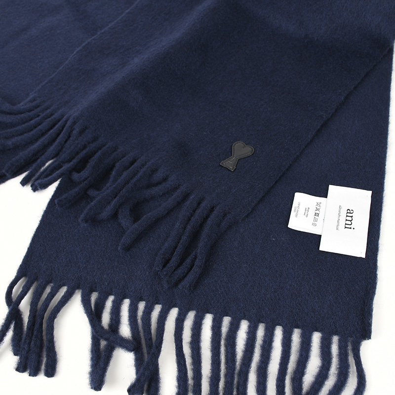 AMI PARIS ALEXANDRE MATTIUSSI アミ パリス クラシックマフラー USF421 AW0059 BLEU MARINE 新品 並行輸入品 イタリア正規品 爆買_画像3