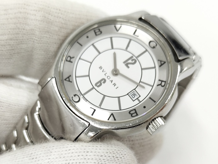 BVLGARI ブルガリ ブルガリ 腕時計 ソロテンポ レディース クオーツ SS ホワイト文字盤 ST925_画像8