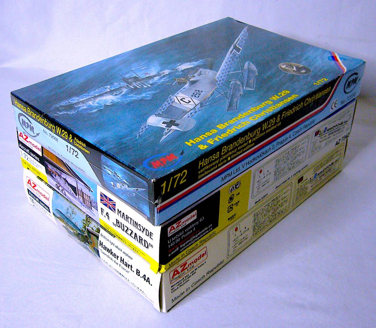 AZモデル/MPM 1/72 ホーカー ハート B4A /マーチンサイド F4 / ハンザ・ブランデンブルグ W29 プラモデル 3個まとめ売り 未使用 未組立_画像9