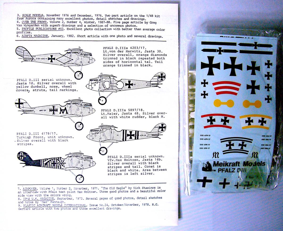SMER/eduard/Meikraft 1/72 WW I アルバトロス D.Va/フォッカー Dr.1/フォッカー D.VIII/ファルツ D.III プラモデル 4個まとめ売り 未組立_画像9