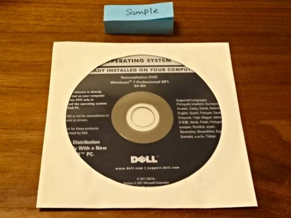 DELL Windows 7 Pro 64bit SP1 インストール用 DVD ディスク_画像1