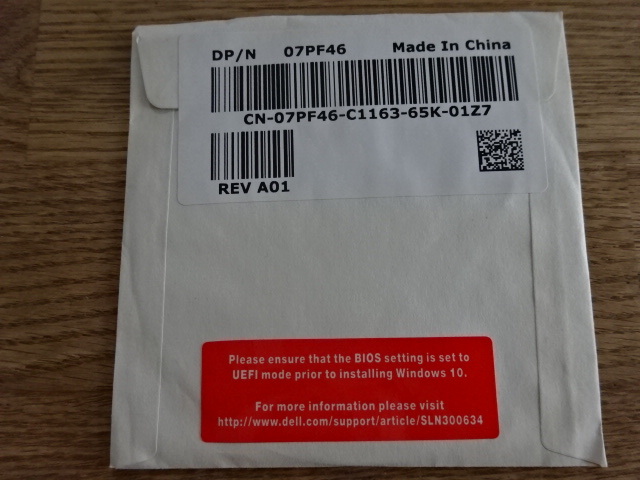 DELL Windows 10 Pro 64bit 未開封_画像3