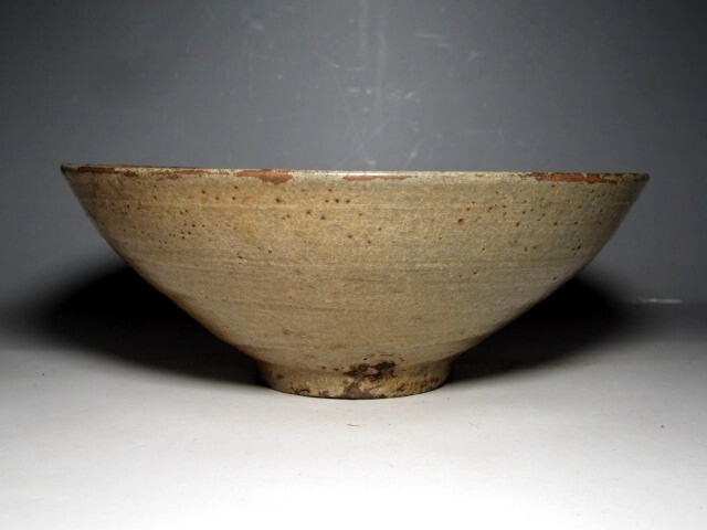 時代 高麗青磁茶碗 「湖月」 表千家七代 如心斎花押 ※口にカケ有り　　m999_画像4