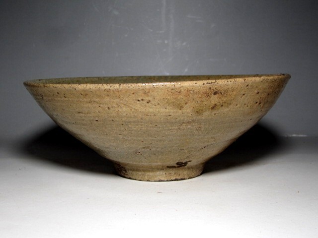 時代 高麗青磁茶碗 「湖月」 表千家七代 如心斎花押 ※口にカケ有り　　m999_画像3