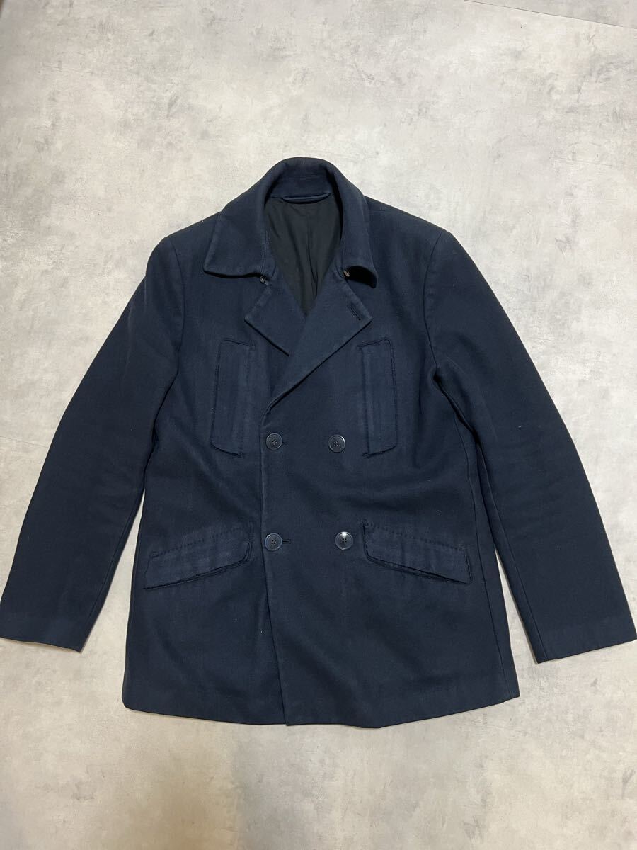 【ここのえタグ】Maison Martin Margiela 09AW 10Line Navy Wool Men's Peacoat - Size 48 マルジェラ Pコート ウール 紺 ネイビー_画像1