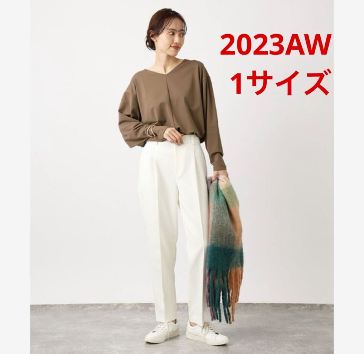 ほぼ新品＊BARNYARDSTORM タックテーパードパンツ 上質見え 白_画像1