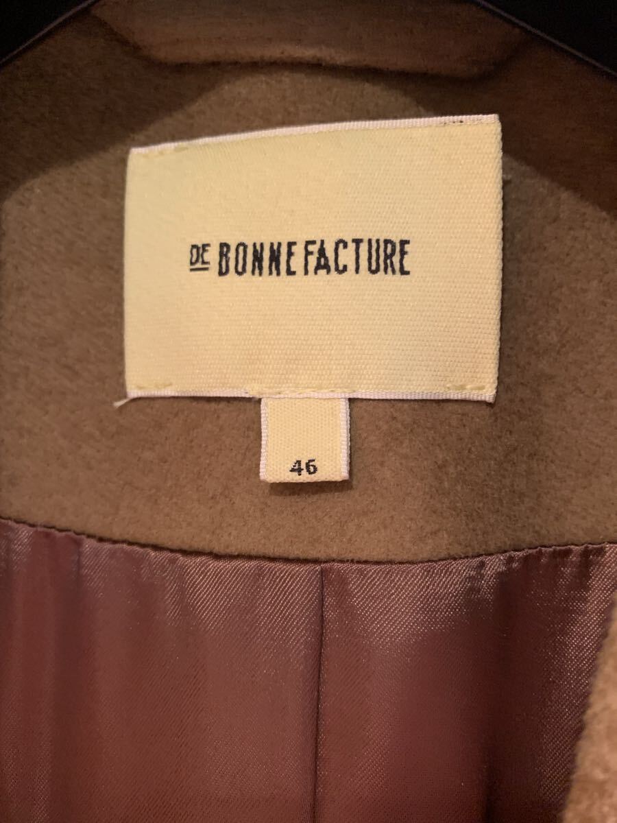 DE BONNE FACTURE チェスターコート ウール100% キャメル色 サイズ46 フランス製_画像4