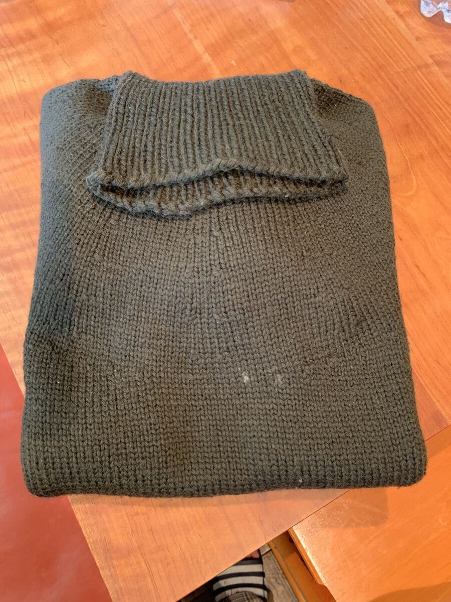 COMOLI ハンドニット タートルネック グリーン サイズ2 ウール/モヘア/シルク_画像3