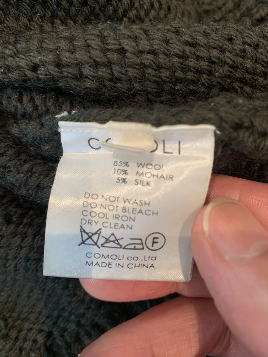COMOLI ハンドニット タートルネック グリーン サイズ2 ウール/モヘア/シルク_画像4