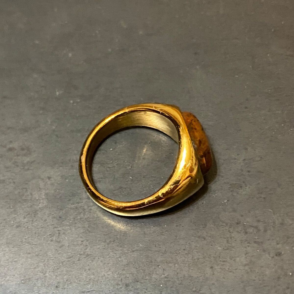 SILVER925 TIGER'S EYE MOTIF DISTORTION DESIGN RING/シルバー/リング_画像4