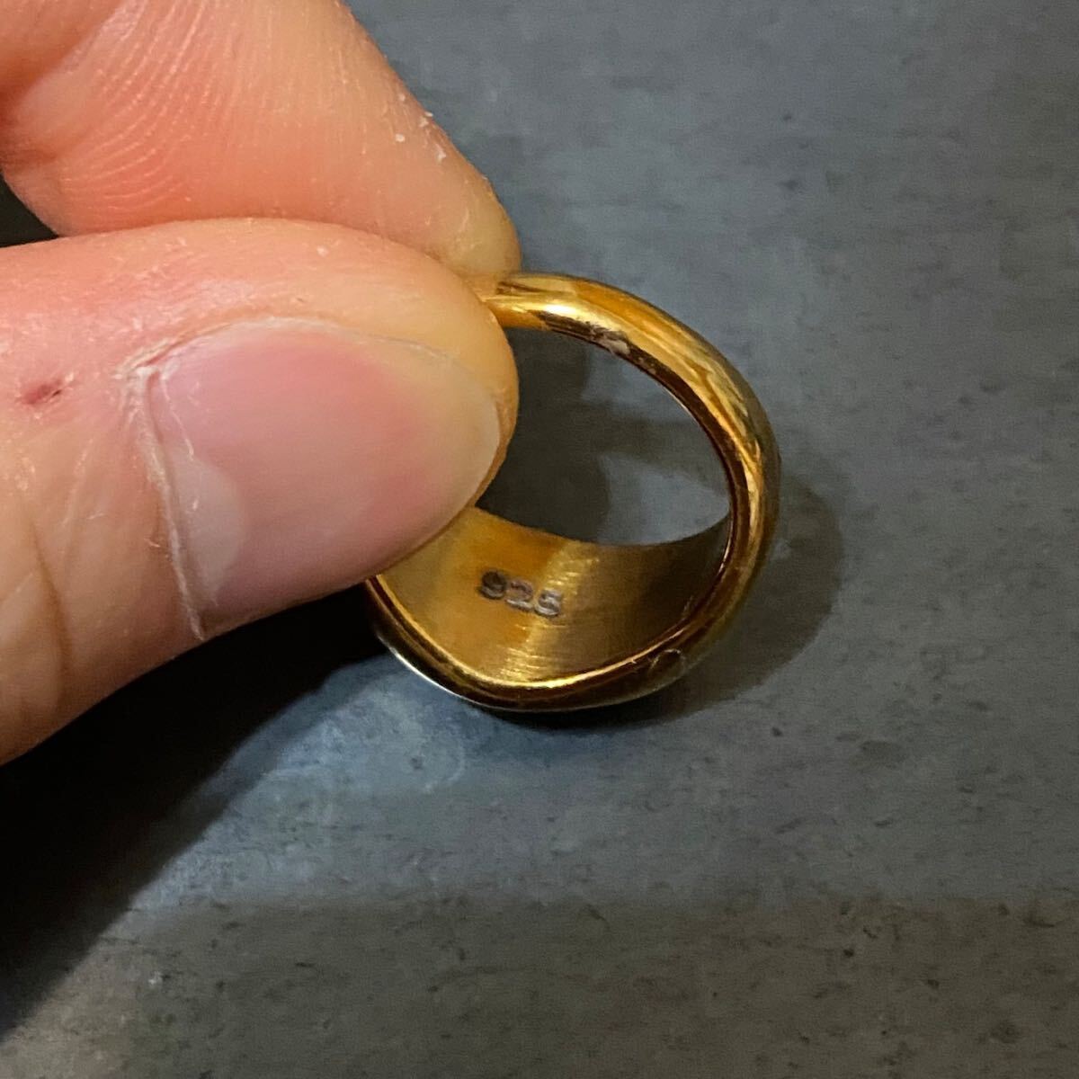 SILVER925 TIGER'S EYE MOTIF DISTORTION DESIGN RING/シルバー/リング_画像7