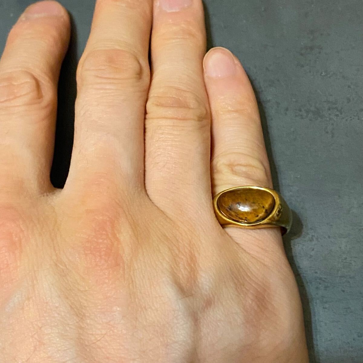 SILVER925 TIGER'S EYE MOTIF DISTORTION DESIGN RING/シルバー/リング_画像9