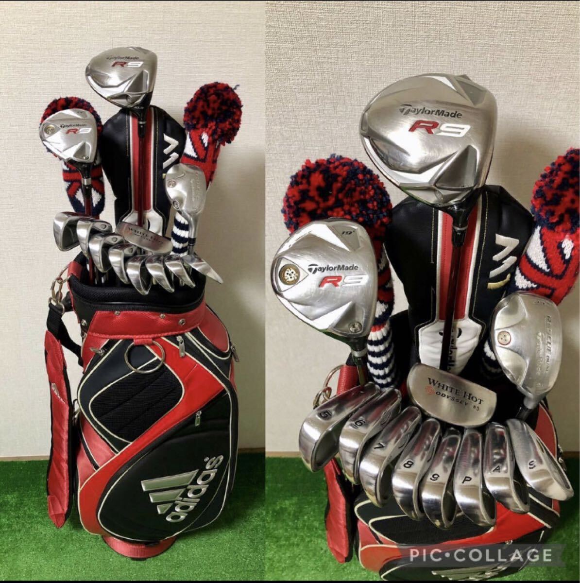 豪華必見☆テーラーメイドR9等 男性用セット☆アディダス製キャディバッグ付_画像1