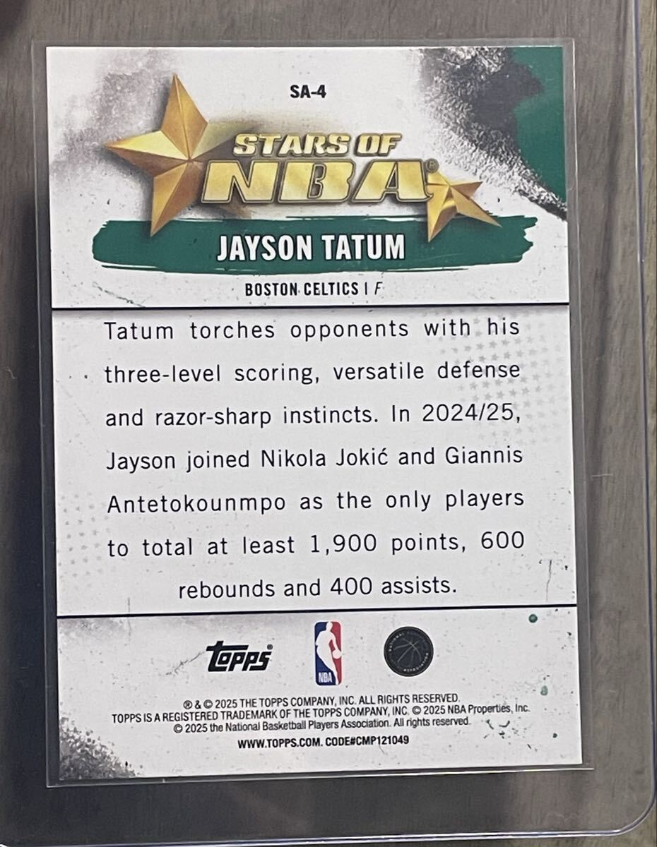 セルティックス テイタム NBA Jayson Tatum Stars of NBA Topps_画像2