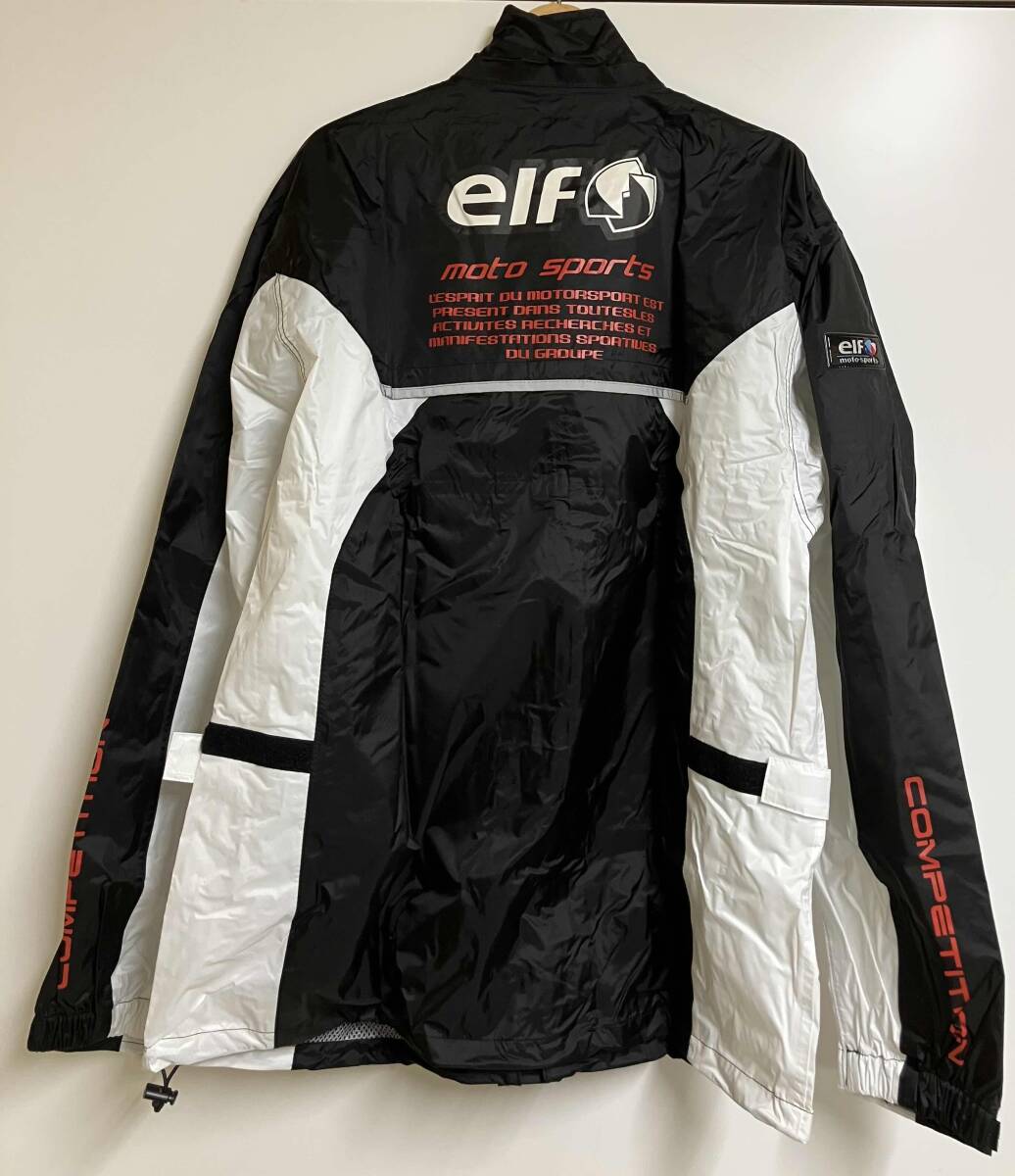 未使用 elf エルフ レインスーツ ELR-3291 切替 4L 黒 ブラック × 白 ホワイト メンズ_画像2
