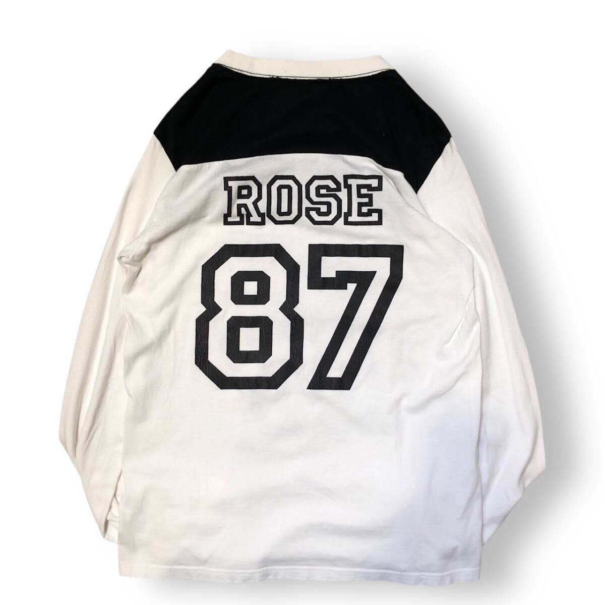 06SS NUMBER (N)INE ガンズ期 archive ROSE 87 バイカラーダメージ加工カットソーブラック ホワイト サイズ2 ナンバーナイン 店舗受取可_画像2